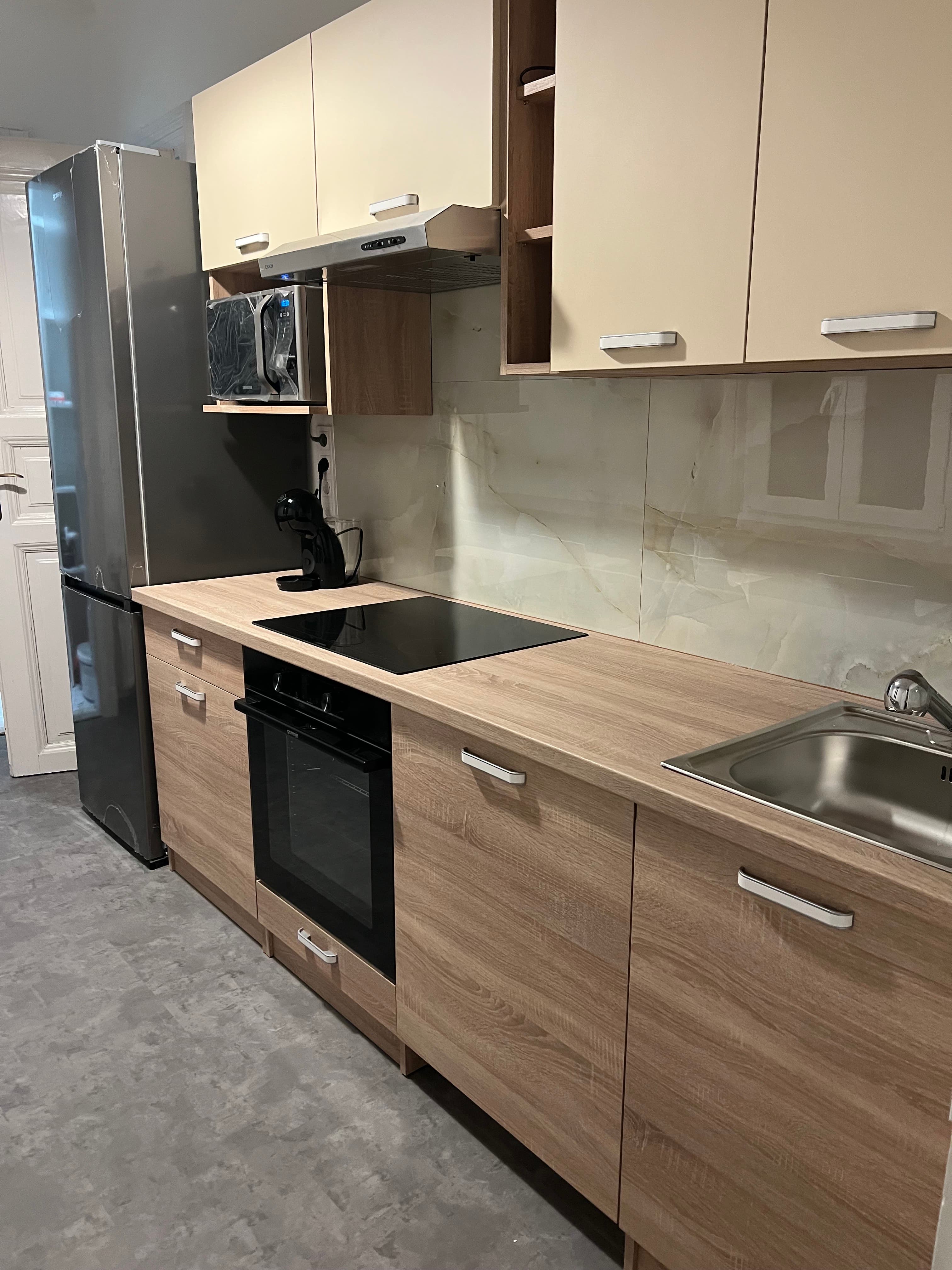 Shared kitchen dining-side view